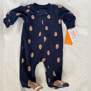 Carter's Navy and Brown Football Print Onesie size NB